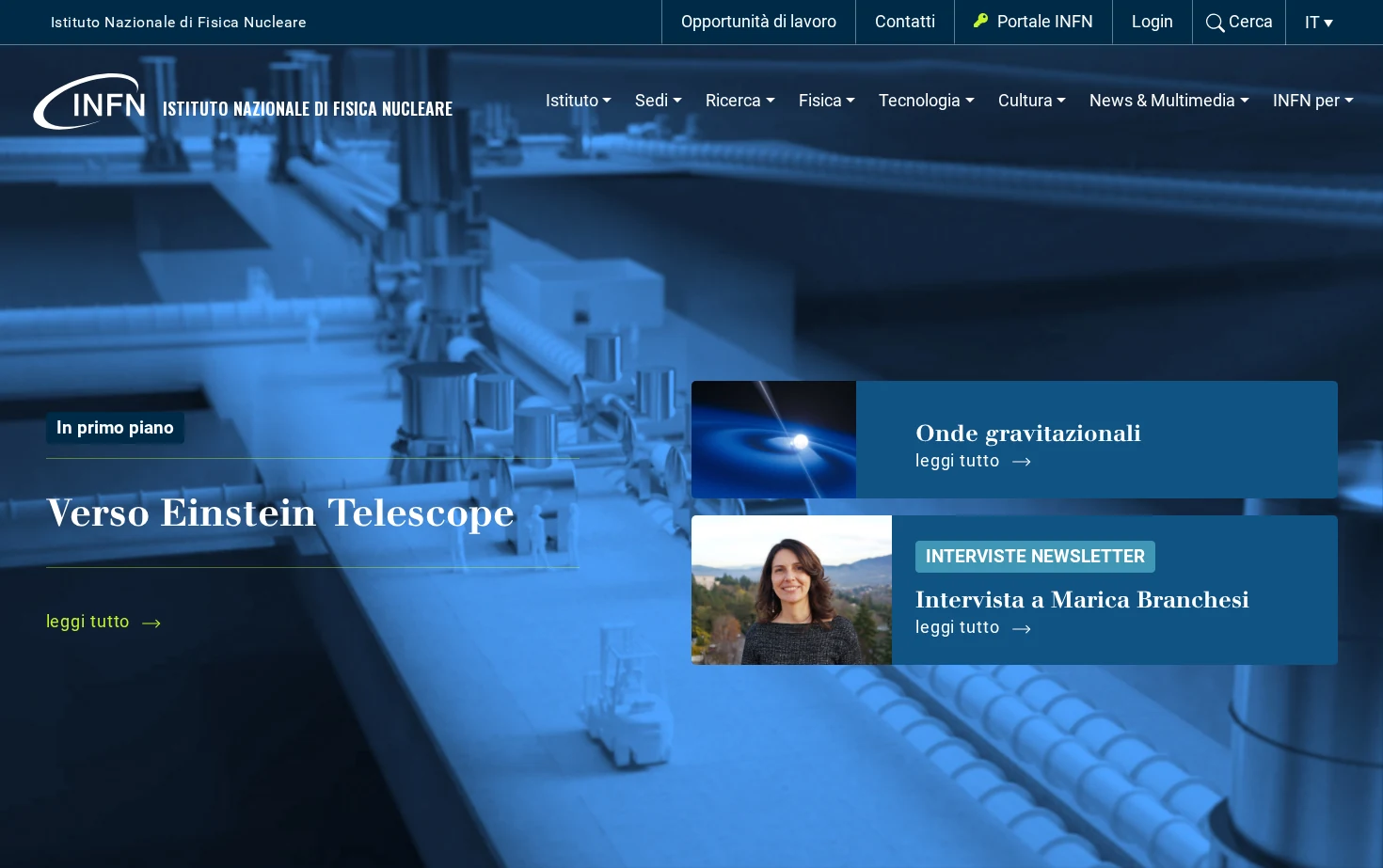 Istituto Nazionale di Fisica Nucleare 页面快照